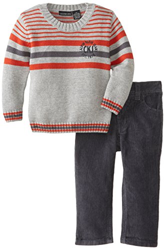 Calvin Klein Baby-Boys Infant Stripes Sweater with Gray Pants