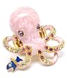 Octopus Cocktail Ring Baby Pink and gold tone