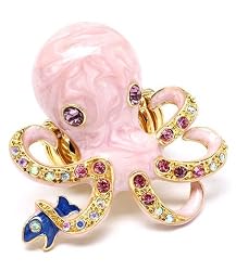 Octopus Cocktail Ring Baby Pink and gold tone