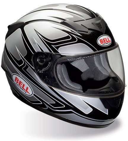 Apex Reactor Black and Silver Motorcycle Helmet