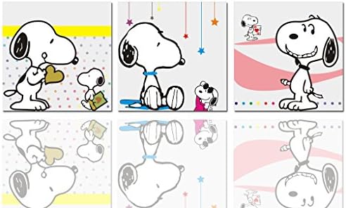 3pcs Modern Cartoon Snoopy Pictures Prints on Canvas Wall Art as Home Decor, Stretched and Wooden Framed, Ready to Hang, High Giclle Dogs Photo Artwok for Walls of Kids Baby Room (30x30cm)