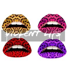リップタトゥーシール/唇刺青シール/奪いたくなる危険な唇/LAブランド・バイオレントリップス/THE　PURPLE　LEOPARD/3枚入