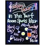 IMAGE&reg; Flashing Illuminated LED Lighted Writing Board 7 Color Lights 28 Modes up to 28 Feet Romote Control Restaurant Menu Boards Party Daily Specials Promotions etc
