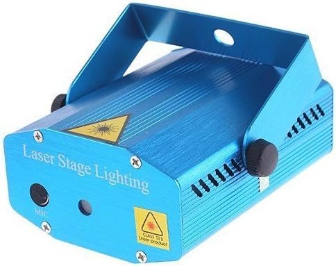 eBoTrade - Tech Mini Mixed Red&amp;Green Stage Lighting Projector Spotlight Sound / Music Active DJ Equipment for Disco Lights Club Party-Blue.