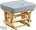 Baby : Stork Craft Sleigh Gilder Chair In Natural With Blue Cushion