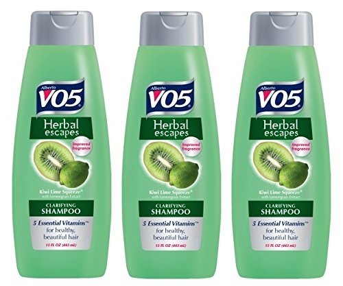 3 Pk, Alberto VO5 Herbal Escapes Kiwi Lime Squeeze Clarifying Shampoo, 15 Fl. Oz.