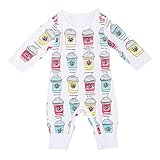 Ochine ベビー服　ロンパース 新生児　幼児　男女兼用　コットンブレンド 　ロンパース　アイスクリーム柄 子供服　0-2歳設定 長袖 カバーオール 出産お祝い 4サイズ選べる