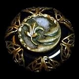 Antique Button & Onyx Gemstone Ring