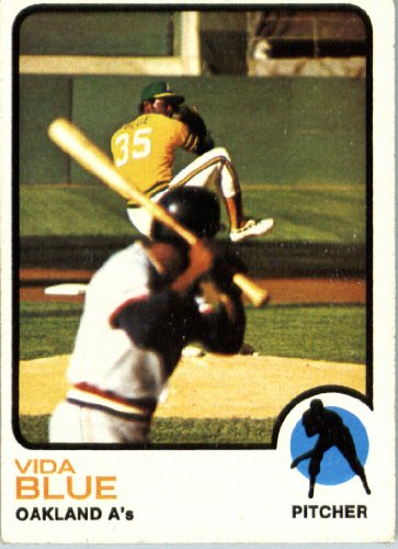 1973 Topps # 430 Vida Blue Oakland Athletics Baseball Card - In a protective screwdown case!