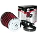 Eufab 17432 Sport-Luftfilter McKita, universell, dunkelrot, mit 6 Adaptern