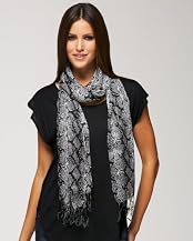 Snake Lurex Fringed Scarf