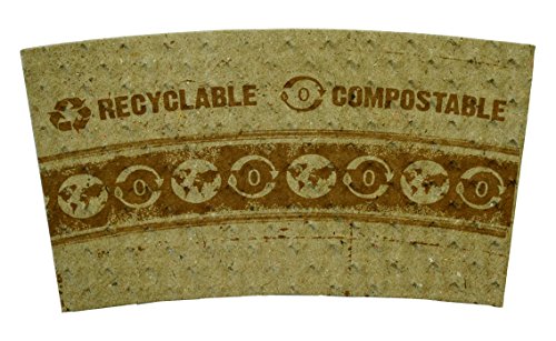 World Centric 100% PCW Compostable Paper Sleeve - 10-20 Ounce, 1000 pk
