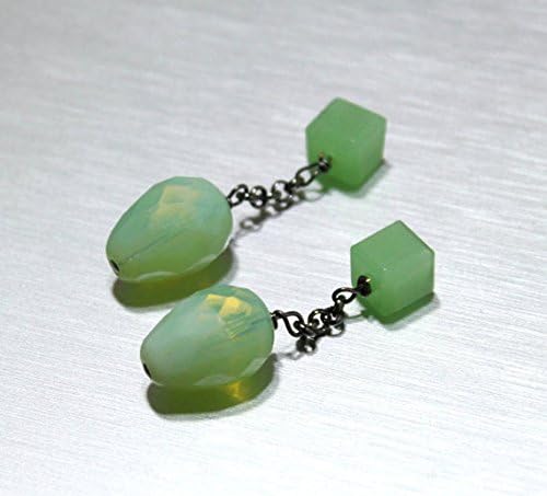 The Green Bullet Cufflinks Vintage Green Crystal Handmade Cufflinks