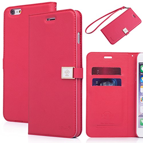 iPhone 6S case,iPhone 6 case,[4.7inch]by Ailun,wallet case,Credit Card holder Case,PU Leather Case,Flip Cover Case[Red]