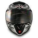 VCAN Blinc 210 Flat Black Large Bluetooth 1.2 Enabled Full Modular Street Helmet with CRUSADER Graphics