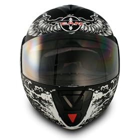 VCAN Blinc 210 Flat Black Medium Full Modular Helmet with Crusader Graphics