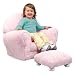 KidKraft Upholstered Rocker with Ottoman Pink Chenille