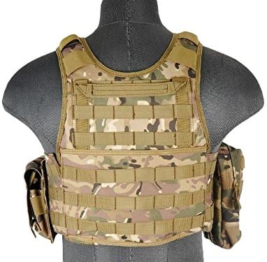 Lancer Tactical Molle / Pals Carrier Military Hunting Vest with Molle Web Modular System (Camo)
