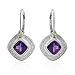 Earrings With 3.50ctw Precious Stones - Genuine Amethysts, Clean Diamonds and Peridots Crafted in 14K White Gold. Total item weight 6.7g Length 28.0mm