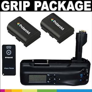 Polaroid Premium Package: Polaroid Wireless Lcd Display Performance Battery Grip For Canon Eos 5d Mark Ii Digital Slr Camera + Polaroid Remote Shutter Release + Polaroid High Capacity Canon Lpe6 Rechargeable Lithium Replacement Battery