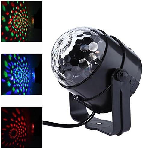 PARKSONYUAN Mini LED RGB Magic Ball Light Auto Voice Activated Rotating LED Stage Light Projector Party Disco Ball Lamp Mini Crystal Ball Light for Parties,Clubs, Pubs ETC.