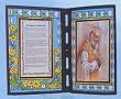 Padre Pio Stained Glass Plaque in English or Spanish, 10" x 7" - MADE IN ITALY