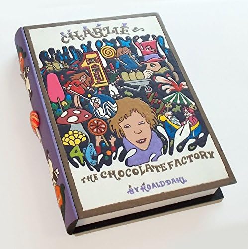 Charlie and the Chocolate Factory wooden hideaway book box. Hidden compartment.