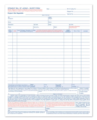 TOPS 3846 Snap-Off Bill Of Lading 16-Line Expanded Form,