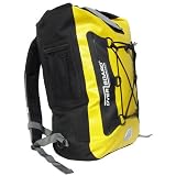 Overboard Waterproof 25 Liter Backpack Yellow Electronically Welded Seams Shoulder Strap
