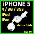 Cable data retractable USB 2.0 pour IPOD IPHONE$