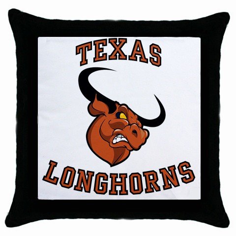 Throw Pillow Case Black of University of Texas Modern Longhorn Longhorns