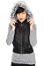 Black Faux Leather Zip Fur Vest