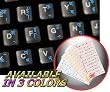 HINDI KEYBOARD STICKERS WITH BLUE LETTERING ON TRANSPARENT BACKGROUND