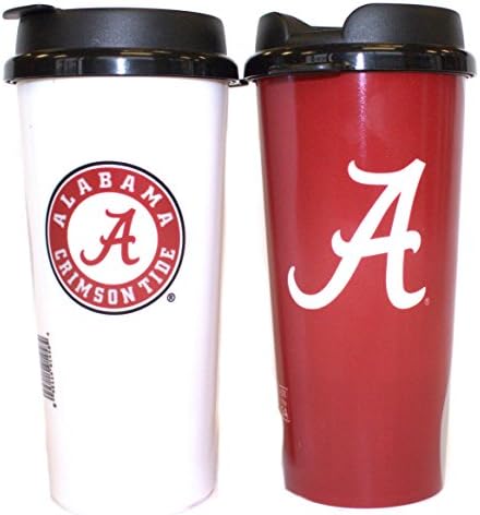 NCAA Officially Licensed 16 Oz Insulated Coffee Travel Tumbler Mug Cup (Alabama Crimson Tide)
