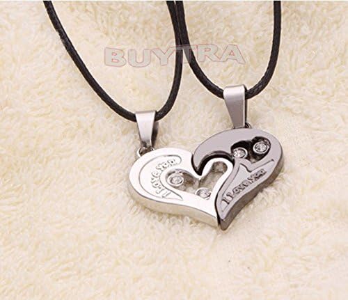 Sany His and Hers Heart Stainless Steel Pendant Love Heart Necklace Set
