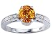 1.29 cts Genuine Citrine and Diamond Engagement Ring - 14kt White or Yellow Gold