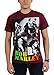 Bob Marley Collage Adult Men's Maroon T-Shirt