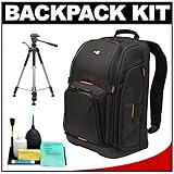 Case Logic Digital SLR Camera Backpack Case (Black) (SLRC-206) + Tripod + A ....