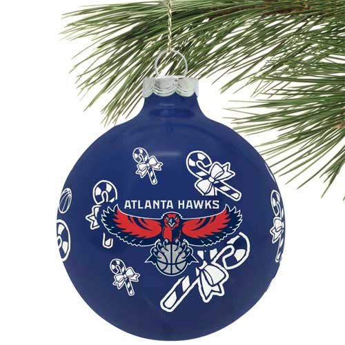 Atlanta Hawks Traditional Glass Ball Ornament