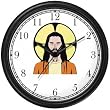 Jesus Christ - Portrait No.2 Christian Theme Wall Clock by WatchBuddy Timepieces (Hunter Green Frame)