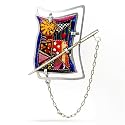 Cat and Crazy Quilt Pin from the Artazia Collection #252CT GP