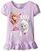 Disney Little Girls' Frozen Anna and Elsa Girls Jersey Puff T-Shirt