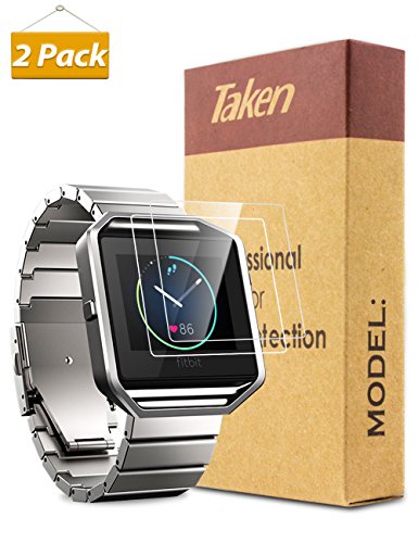 Taken fitbit blaze screen protector 2-pack premium tempered glass…