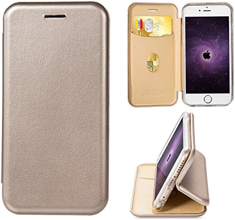 GIKER CASE iPhone 7 Leather Wallet Case Leather Case for iPhone 7 Case Card Slot Protective Shock Absorbing Premium Soft Color matching Leather Wallet Cover Flip Cases For apple iPhone 7 (Gold)