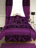 Royal Damask Duvet Cover Set King Size Bedding Purple Black aubergine