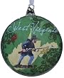 Pack of 6 State of West Virginia Glass Disk Christmas Ornaments 4.5"