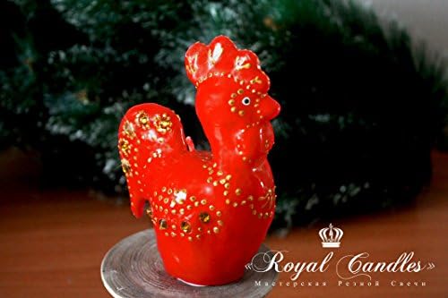 Red rooster - Christmas rooster - Rooster 2017 - Christmas candle - Christmas gift - Rooster - Fiery rooster - Small candles -Little gift
