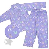 Purple Butterfly Flannel Pajamas for Women