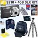 Nikon Coolpix S210 8MP Digital Camera (Graphite Black) + 4GB Deluxe Accessory Kit