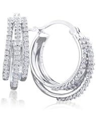 Diamond Hoop Earrings set in Sterling Silver (1/2ct tw)